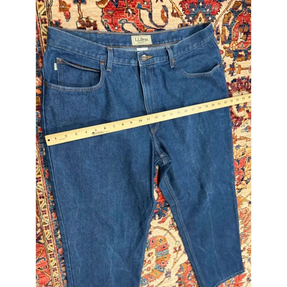 L.L.Bean Relaxed Fit Jeans Men 38x29 Blue Denim Cotton USA Classic